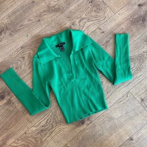 Forever 21 Green Ribbed Top